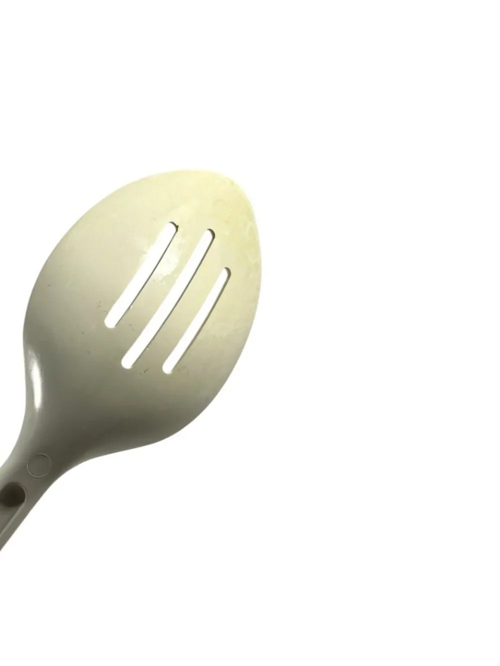 Vintage A Aronson White Nylon Slotted Serving Spoon 11.75